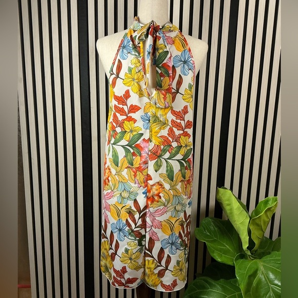 CAROL CHRISTIAN Floral Halter Dress Sz M - Picture 5 of 5